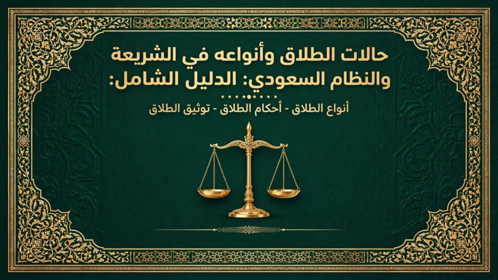 حالات الطلاق وأنواعه في الشريعة والنظام السعودي - الدليل الشامل لأنواع الطلاق وأحكام الطلاق وتوثيق الطلاق عبر ناجز - وزارة العدل السعودية