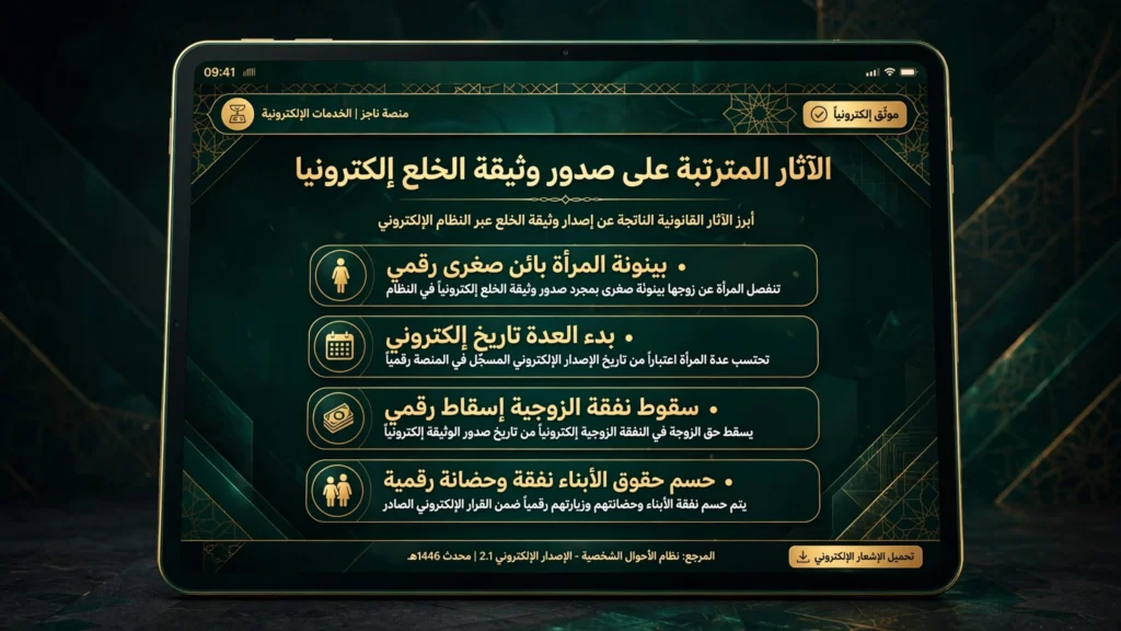 الاثار المترتبه على الخلع