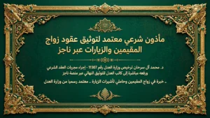 مأذون شرعي لتوثيق زواج المقيمين والزيارات إلكترونياً عبر ناجز