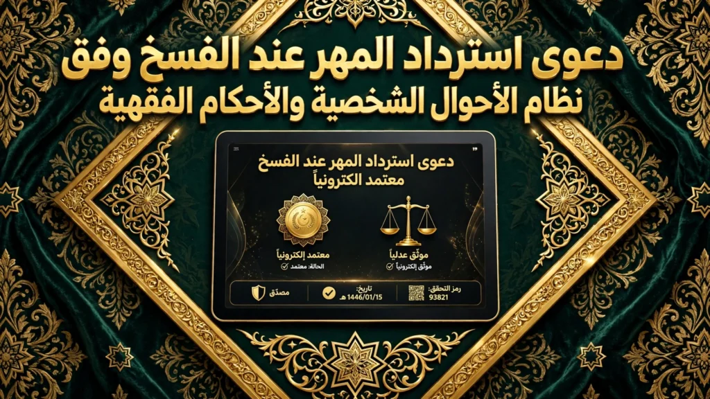 استرداد المهر عند الفسخ