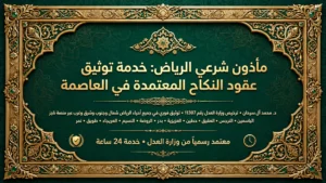 دليل حجز مأذون شرعي بالرياض لتوثيق عقود النكاح المعتمدة بالعاصمة