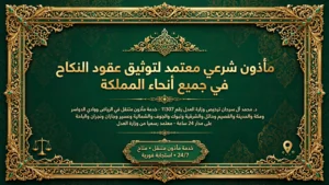 مأذون معتمد لجميع مناطق المملكة العربية السعودية
