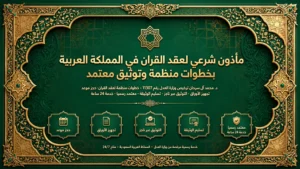 مأذون شرعي لعقد القران في المملكة العربية السعودية بخطوات منظمة وتوثيق معتمد