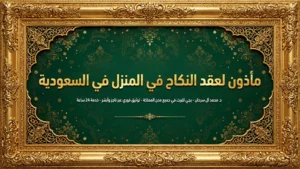 مأذون لعقد النكاح في المنزل في السعودية