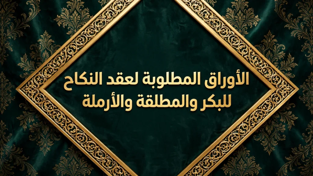 الأوراق المطلوبة لعقد النكاح | للبكر والمطلقة والأرملة